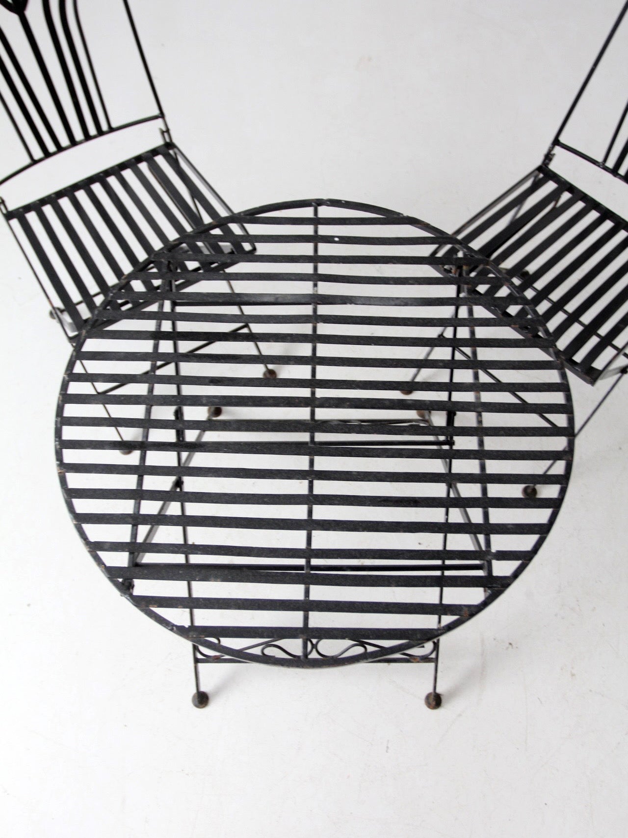 mid-century French bistro folding patio set