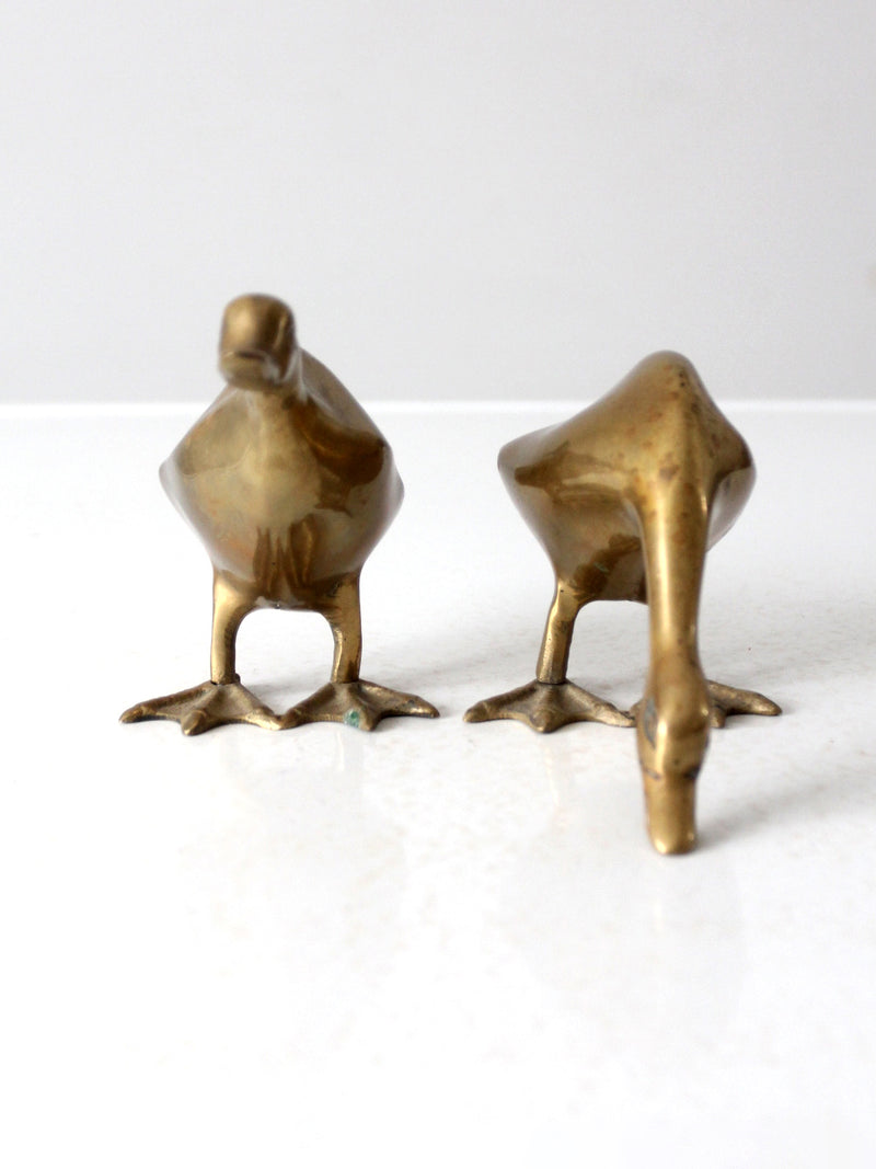 mid century brass bird pair