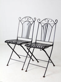 mid-century French bistro folding patio set