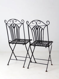 mid-century French bistro folding patio set