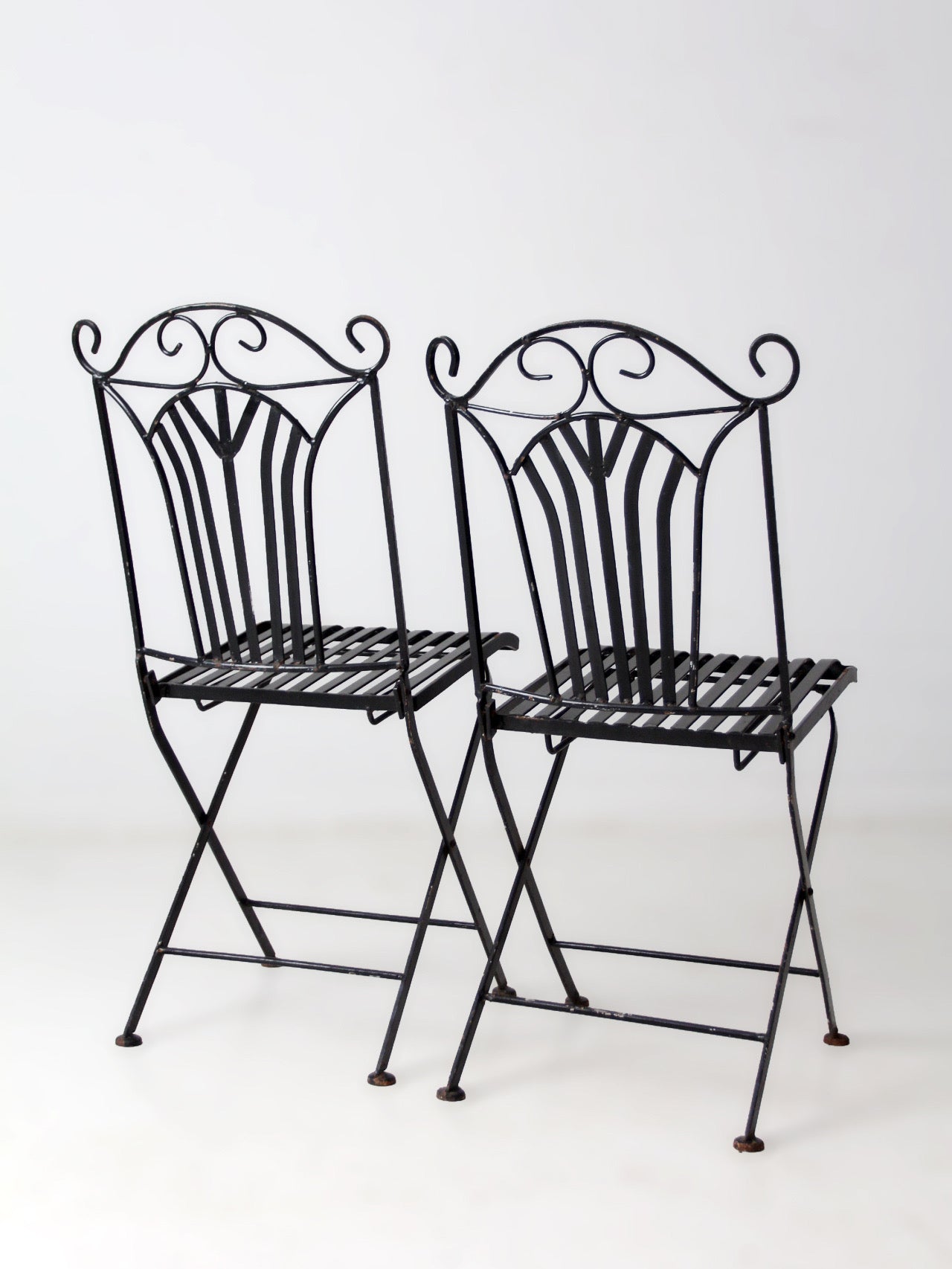 mid-century French bistro folding patio set