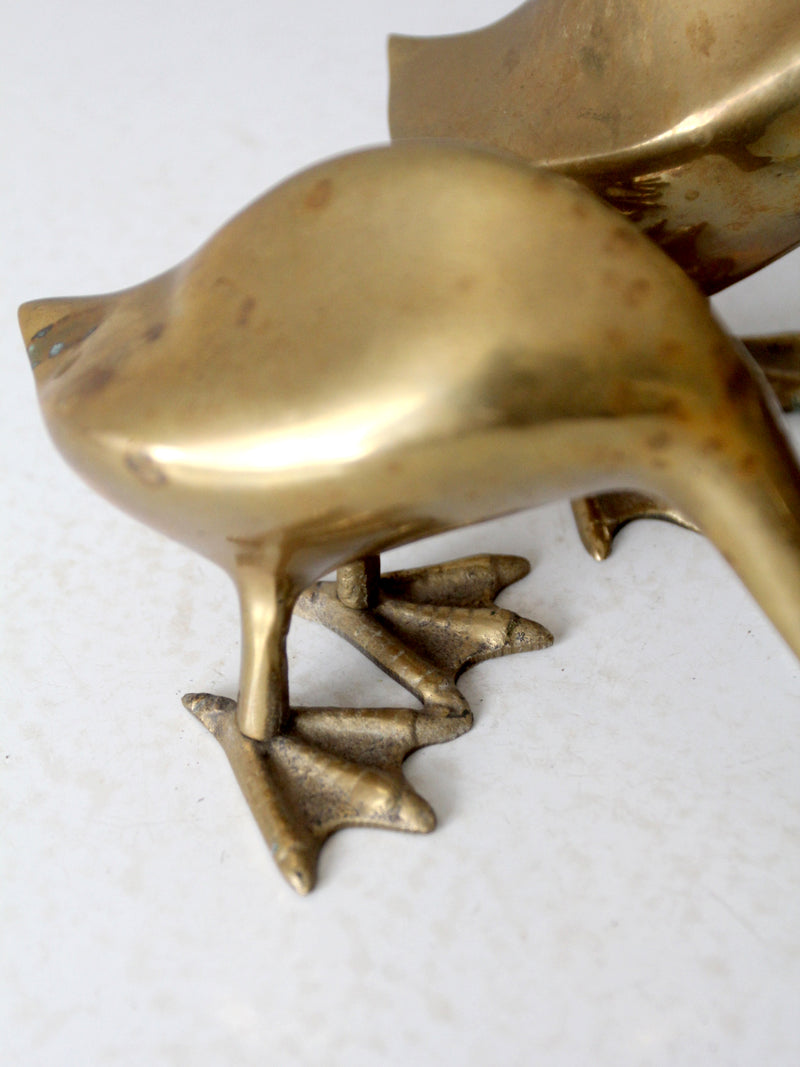 mid century brass bird pair