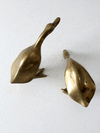 mid century brass bird pair