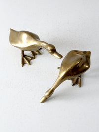 mid century brass bird pair