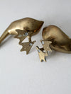 mid century brass bird pair