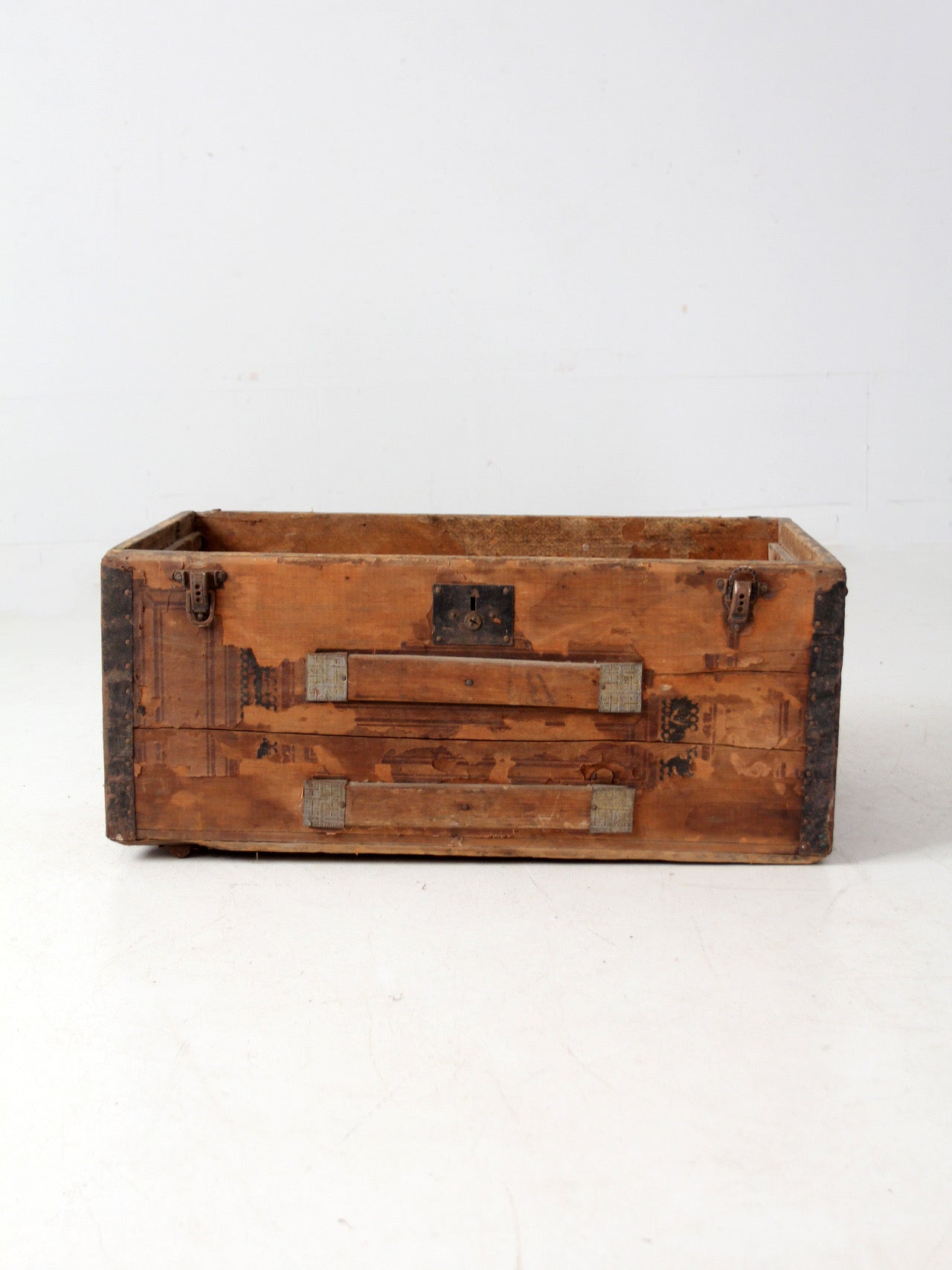 antique wooden trunk base