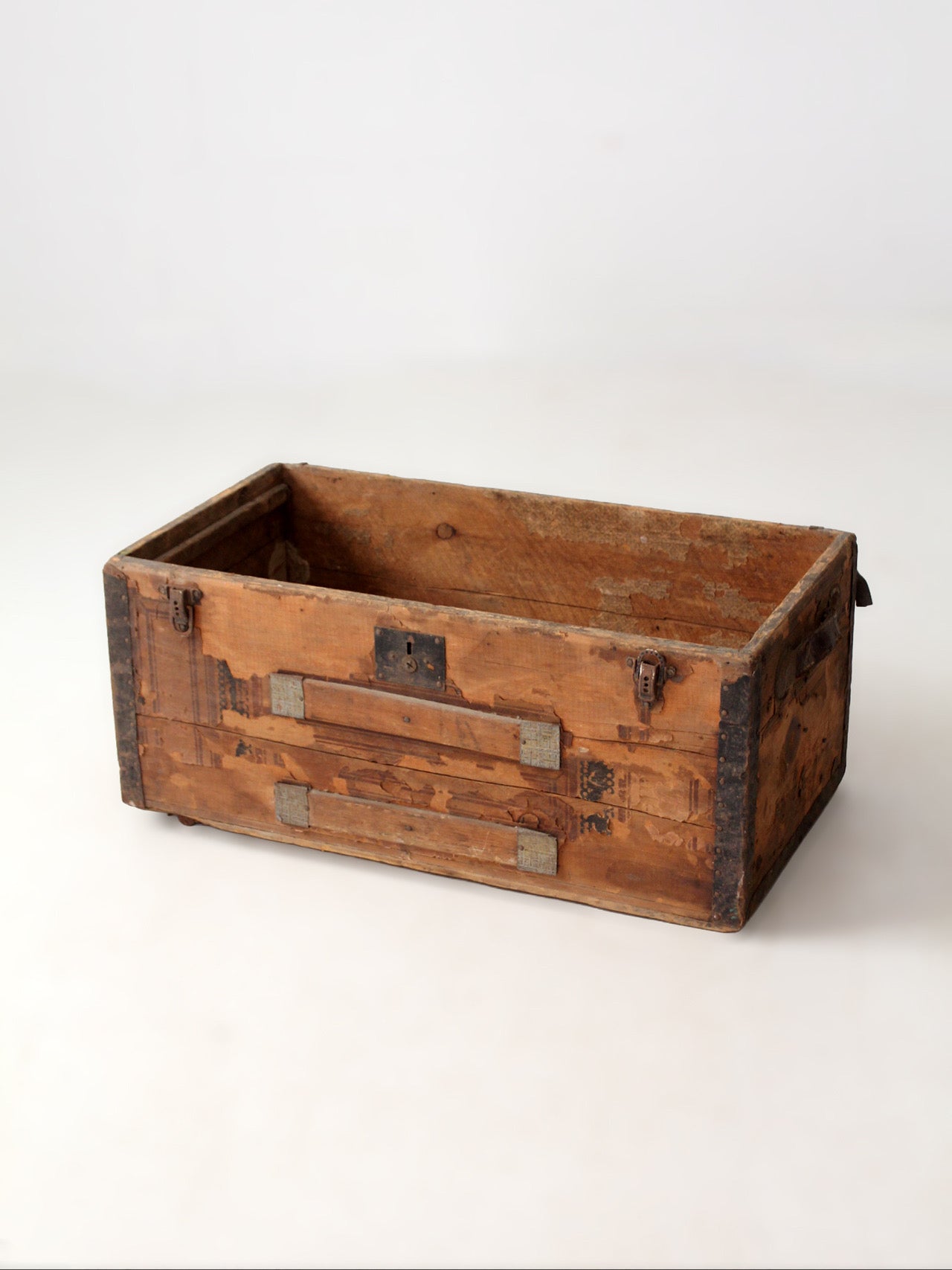 antique wooden trunk base