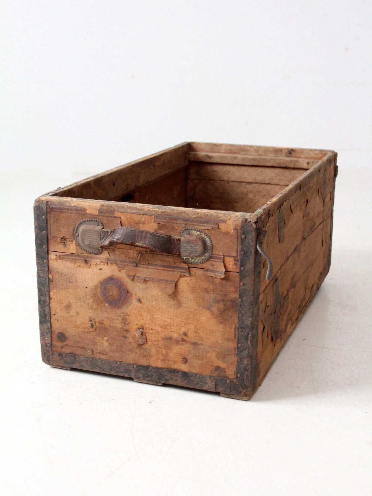 antique wooden trunk base