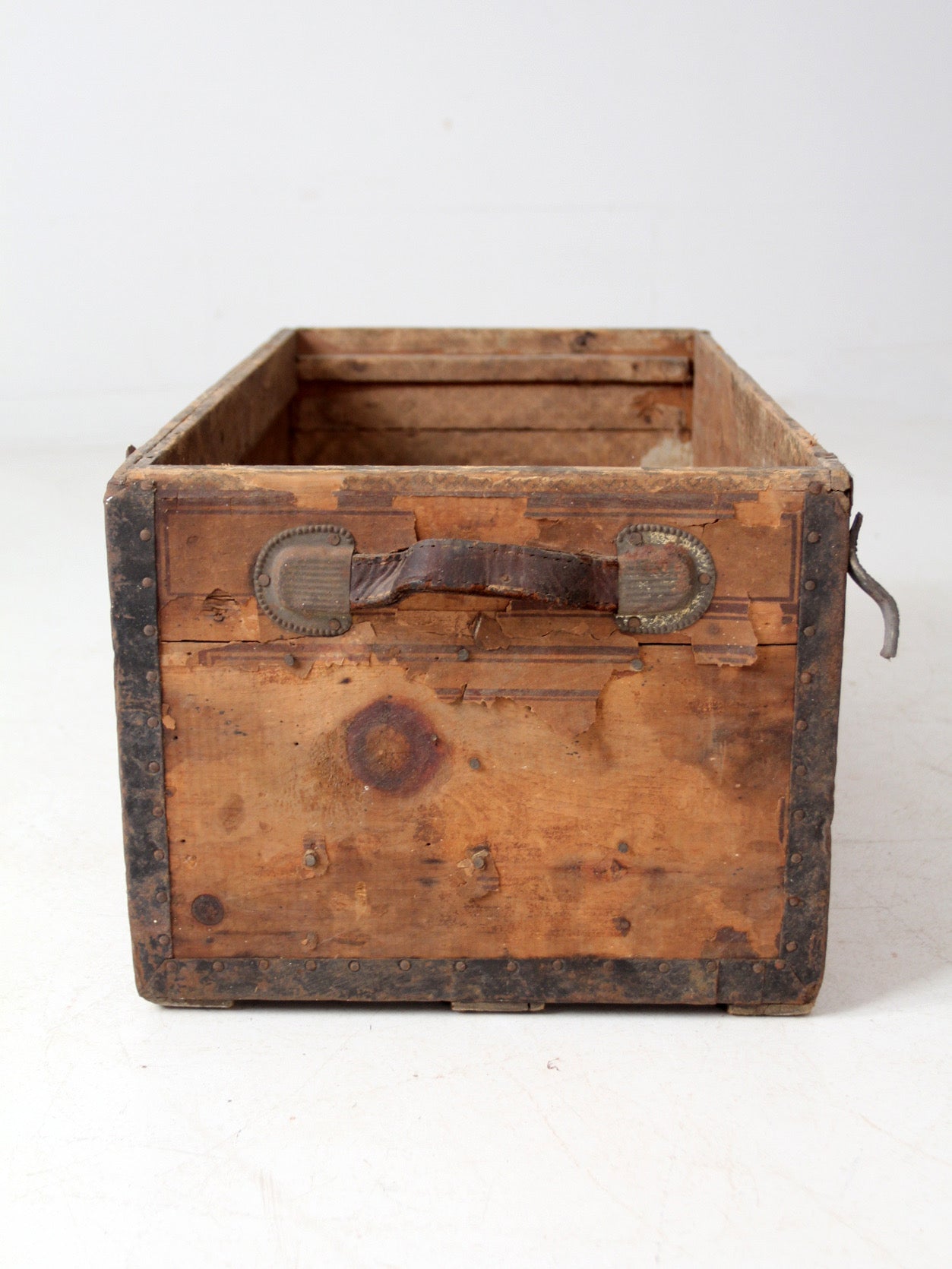 antique wooden trunk base