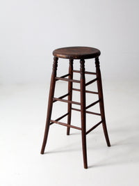 antique turned wood stool