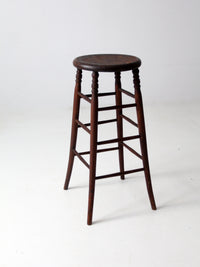 antique turned wood stool