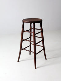 antique turned wood stool