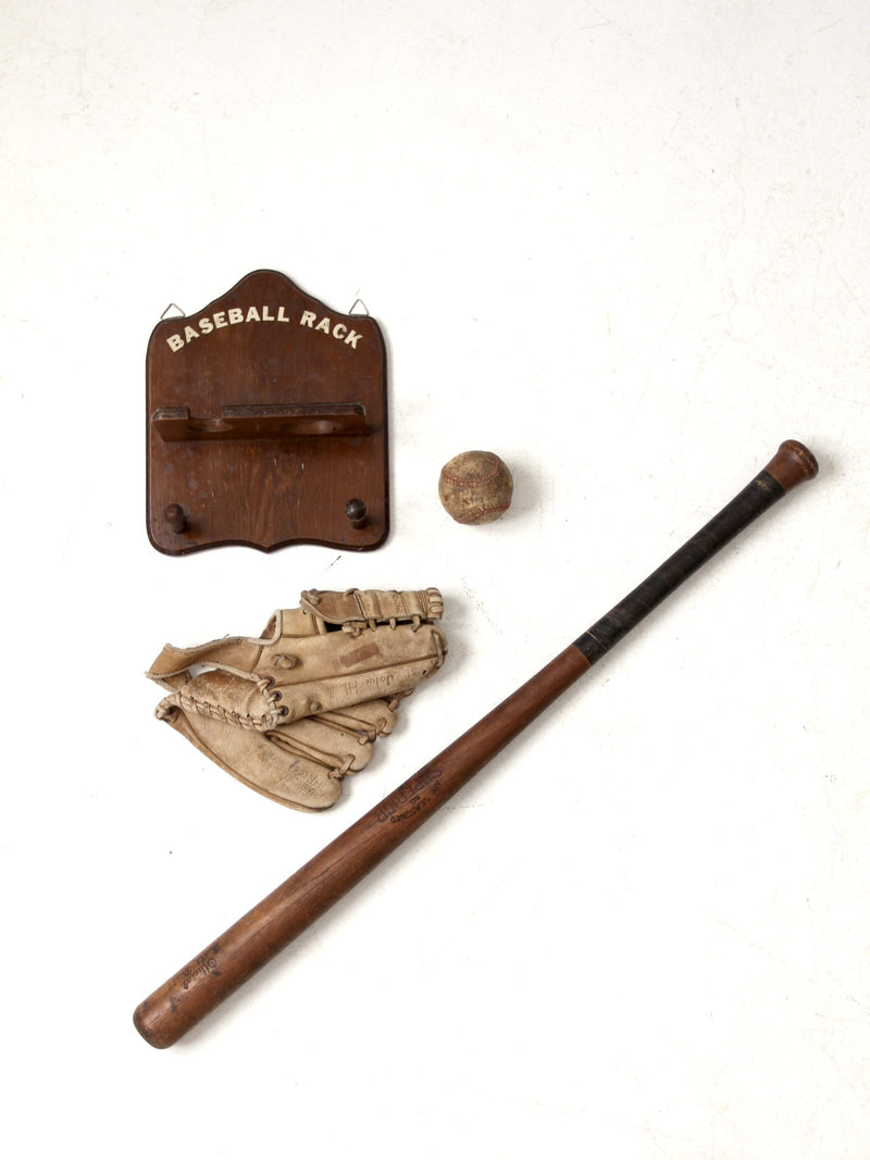 vintage baseball display set