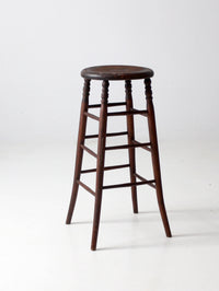 antique turned wood stool