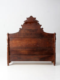 Victorian style carved wood footboard bench