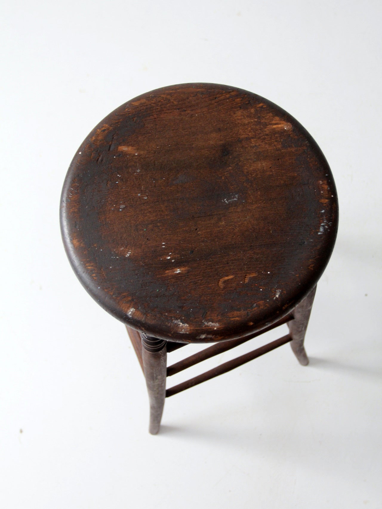 antique turned wood stool