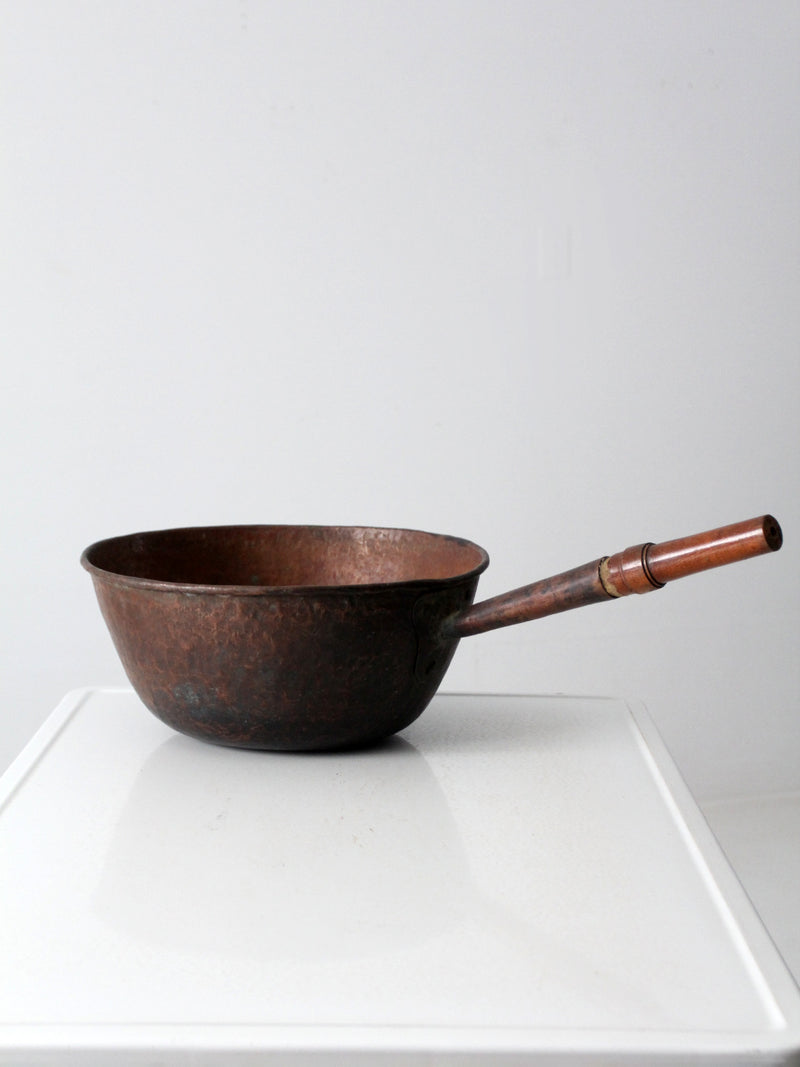 antique hammered copper pot