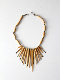 vintage 1970s artisan sunburst statement necklace