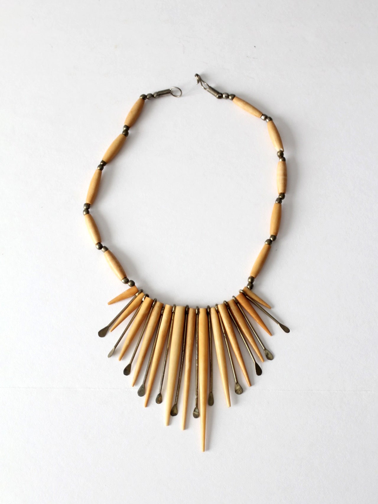 vintage 1970s artisan sunburst statement necklace