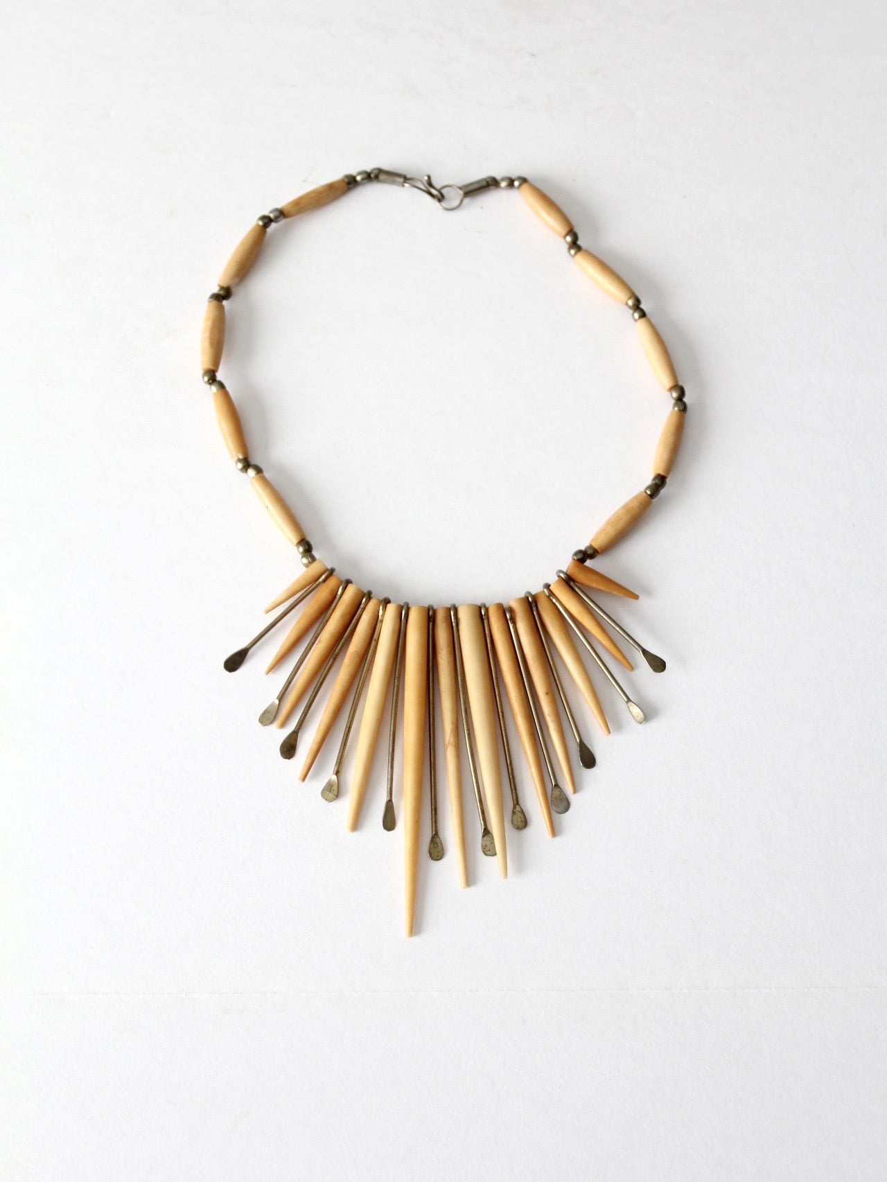 vintage 1970s artisan sunburst statement necklace
