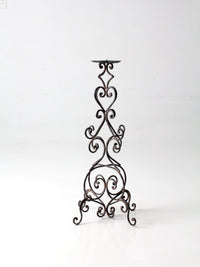 vintage scrollwork iron candle stand