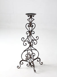 vintage scrollwork iron candle stand