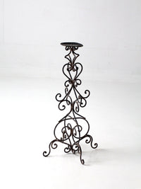 vintage scrollwork iron candle stand