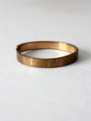 vintage gold tone etched bangle bracelet