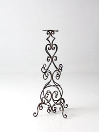 vintage scrollwork iron candle stand