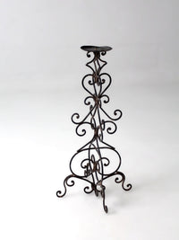 vintage scrollwork iron candle stand