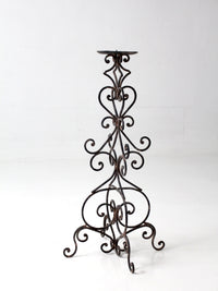 vintage scrollwork iron candle stand