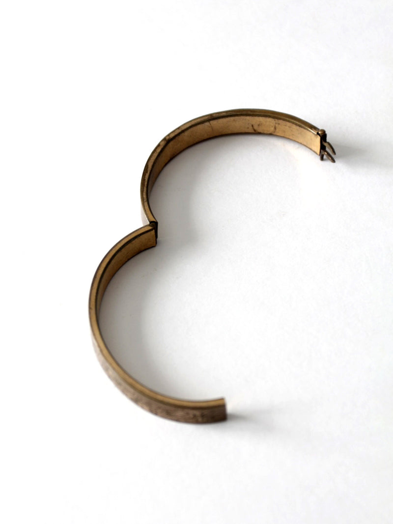 vintage gold tone etched bangle bracelet