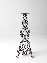 vintage scrollwork iron candle stand