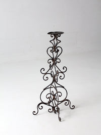 vintage scrollwork iron candle stand