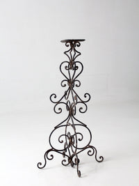 vintage scrollwork iron candle stand