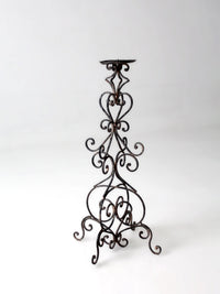 vintage scrollwork iron candle stand