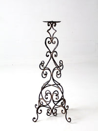 vintage scrollwork iron candle stand