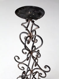 vintage scrollwork iron candle stand
