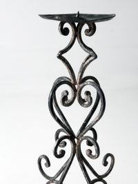 vintage scrollwork iron candle stand
