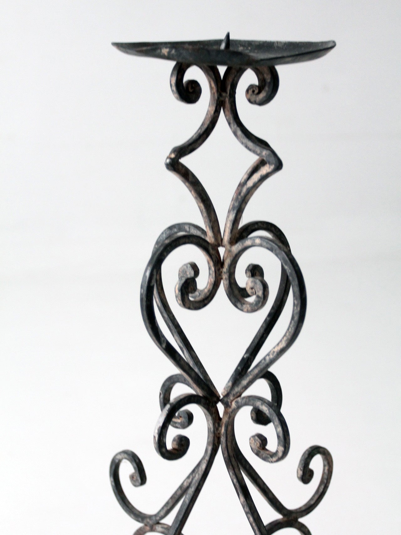 vintage scrollwork iron candle stand