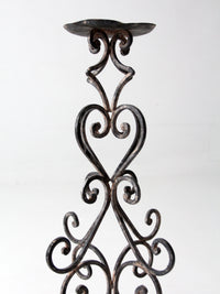 vintage scrollwork iron candle stand