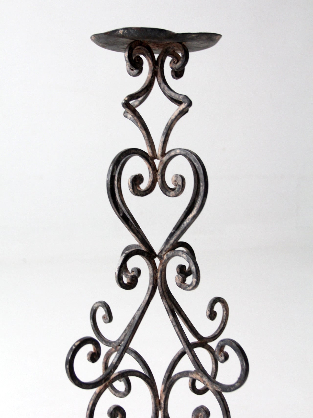 vintage scrollwork iron candle stand