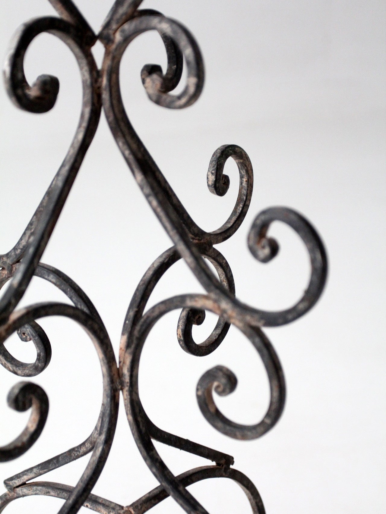 vintage scrollwork iron candle stand