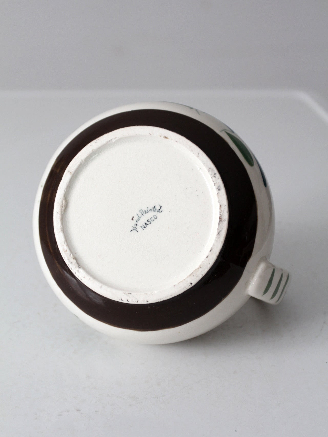 mid-century hand-painted Nasco floral pitcher