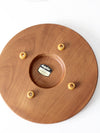 mid-century teak cheese board with glass dome