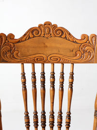 antique Victorian pressed back cane seat chairs pair