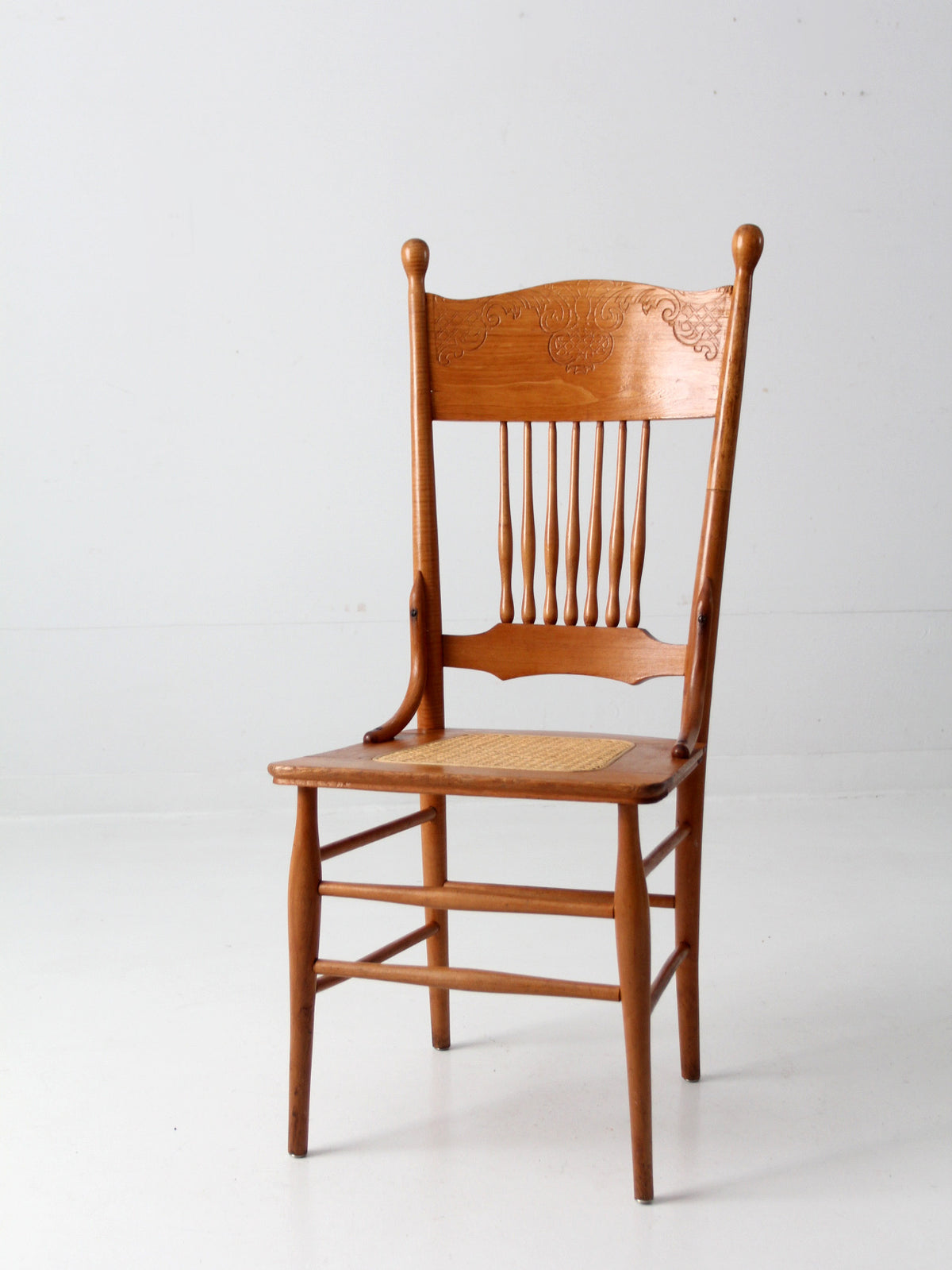 antique press back dining chair