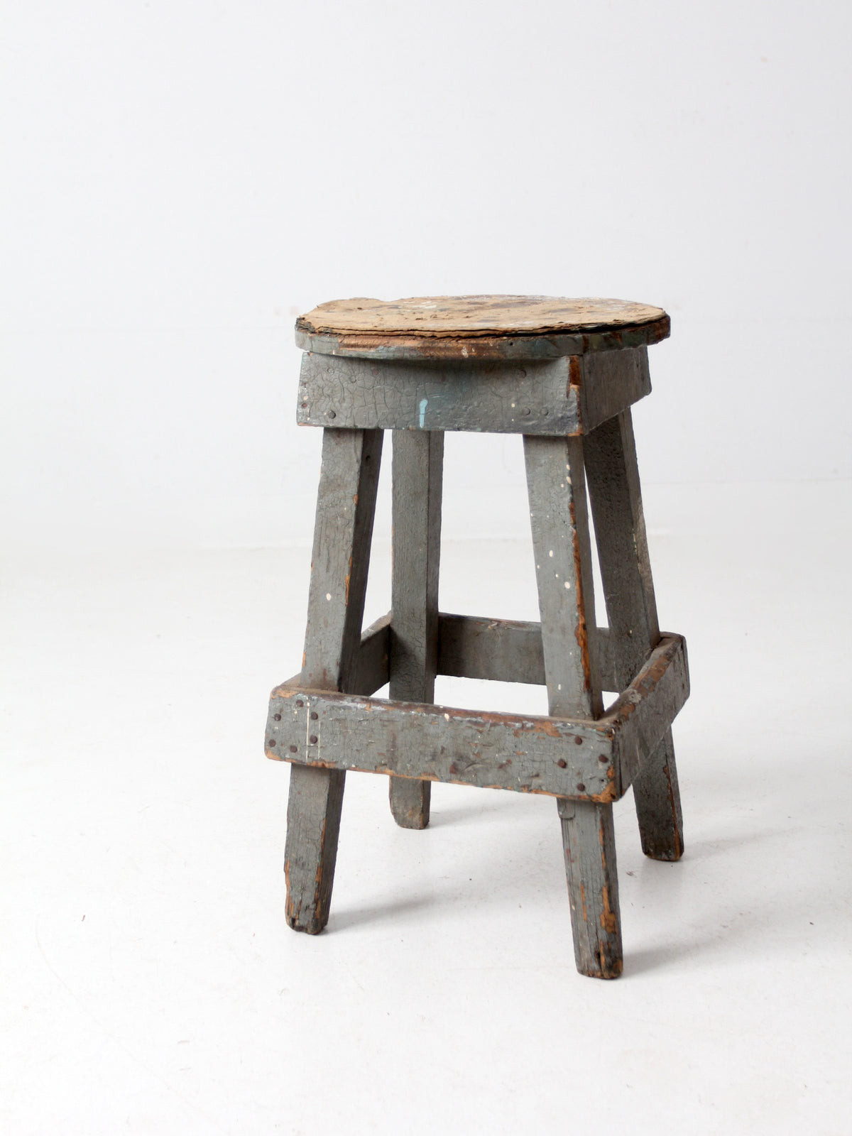 vintage rustic wooden stool