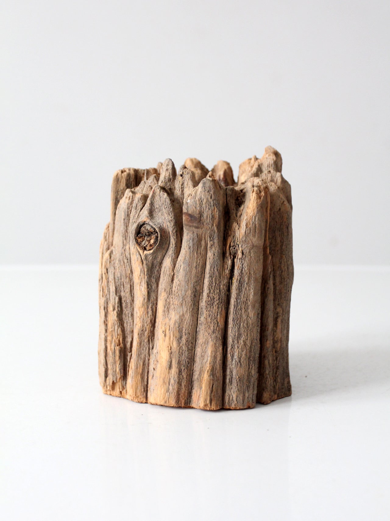 vintage rustic wood candle holder