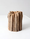 vintage rustic wood candle holder